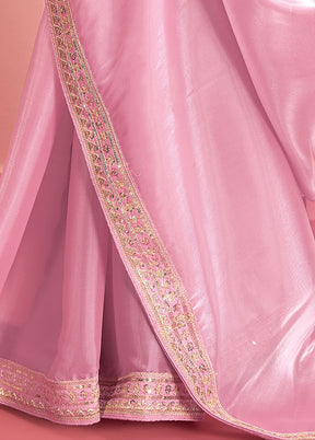 Peach Silk Saree With Blouse Piece