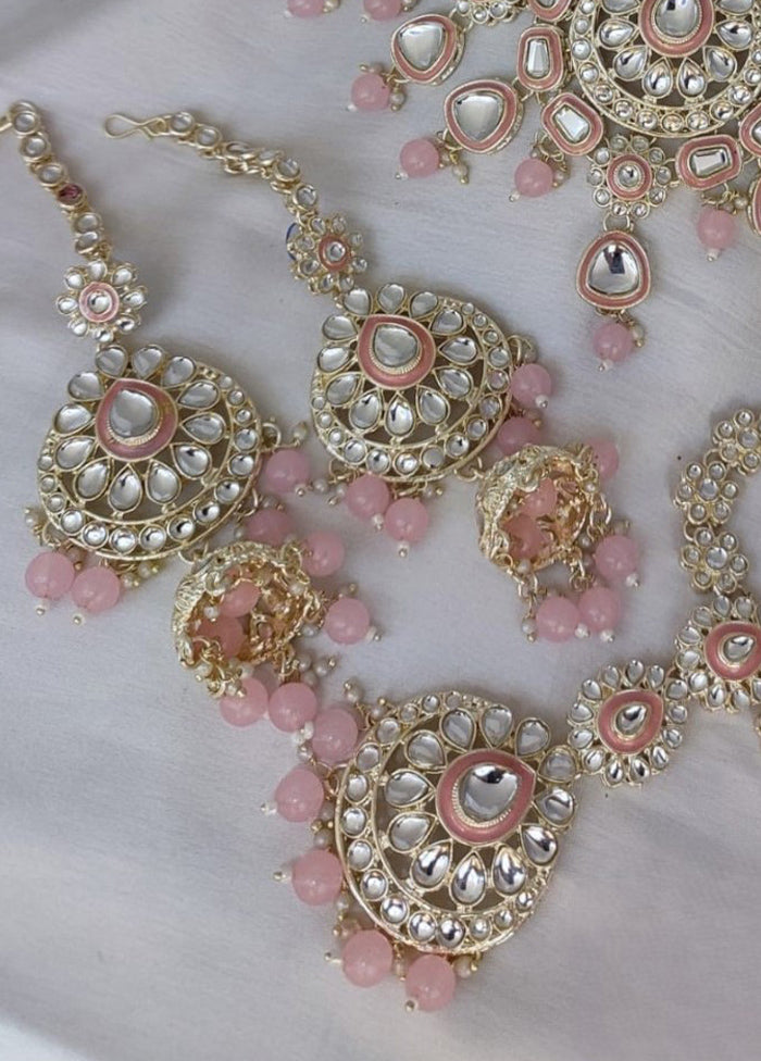 Baby Pink Alloy Jewellery Set