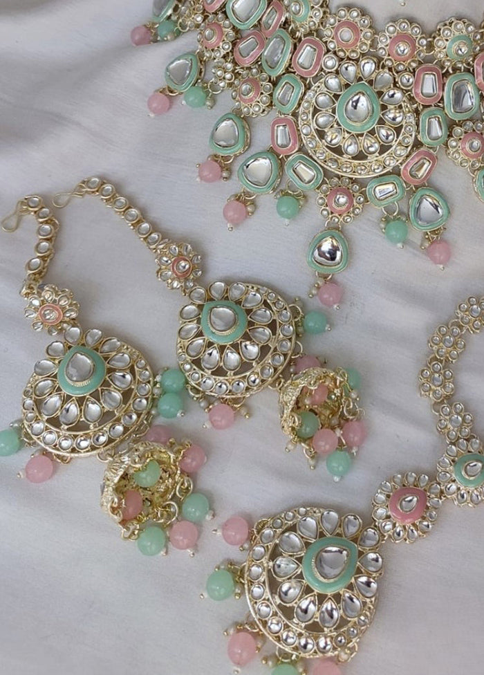 Mint Green Alloy Jewellery Set