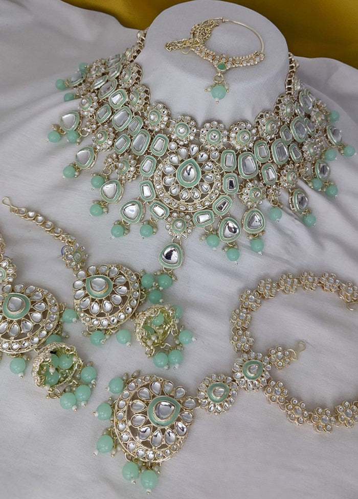 Mint Green Alloy Jewellery Set