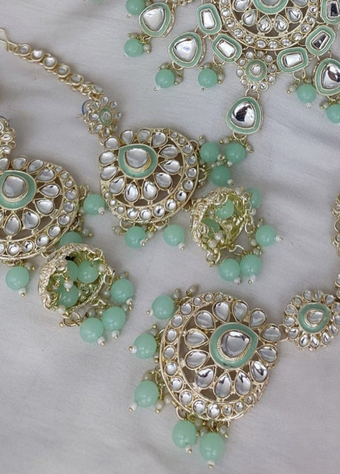 Mint Green Alloy Jewellery Set