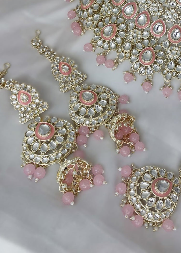 Baby Pink Alloy Jewellery Set