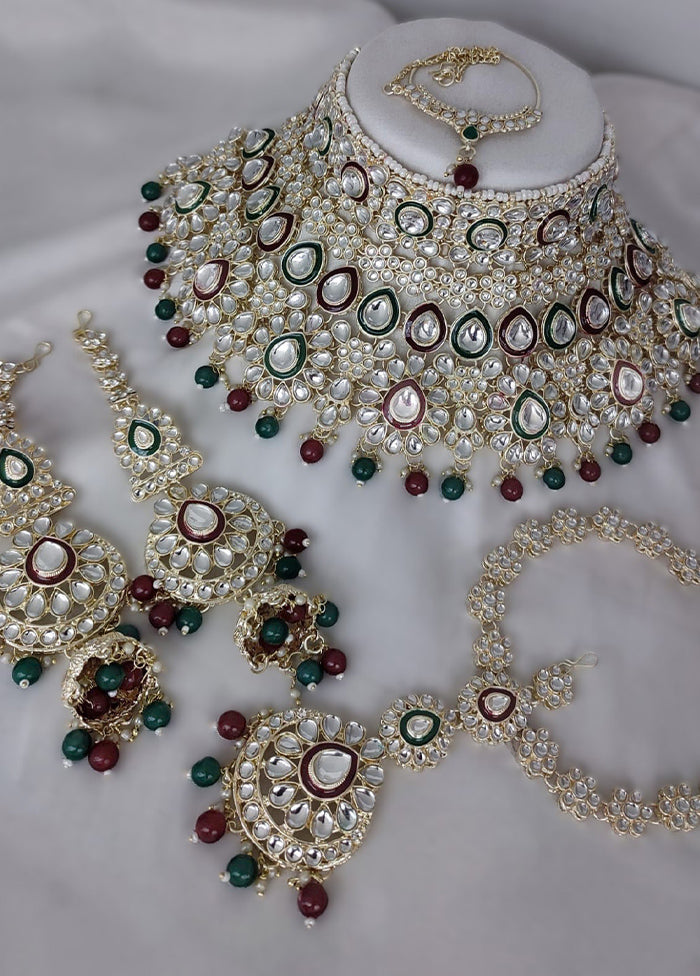 Maroon Alloy Jewellery Set