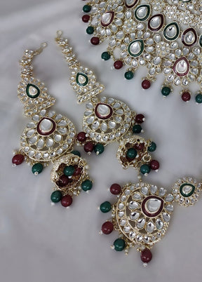 Maroon Alloy Jewellery Set