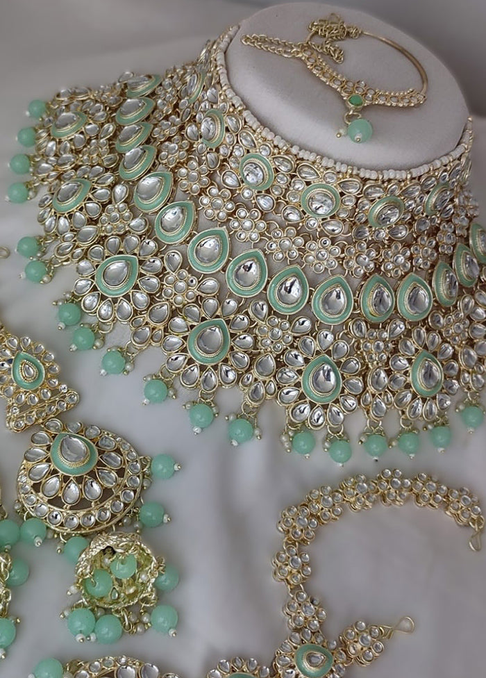 Mint Green Alloy Jewellery Set