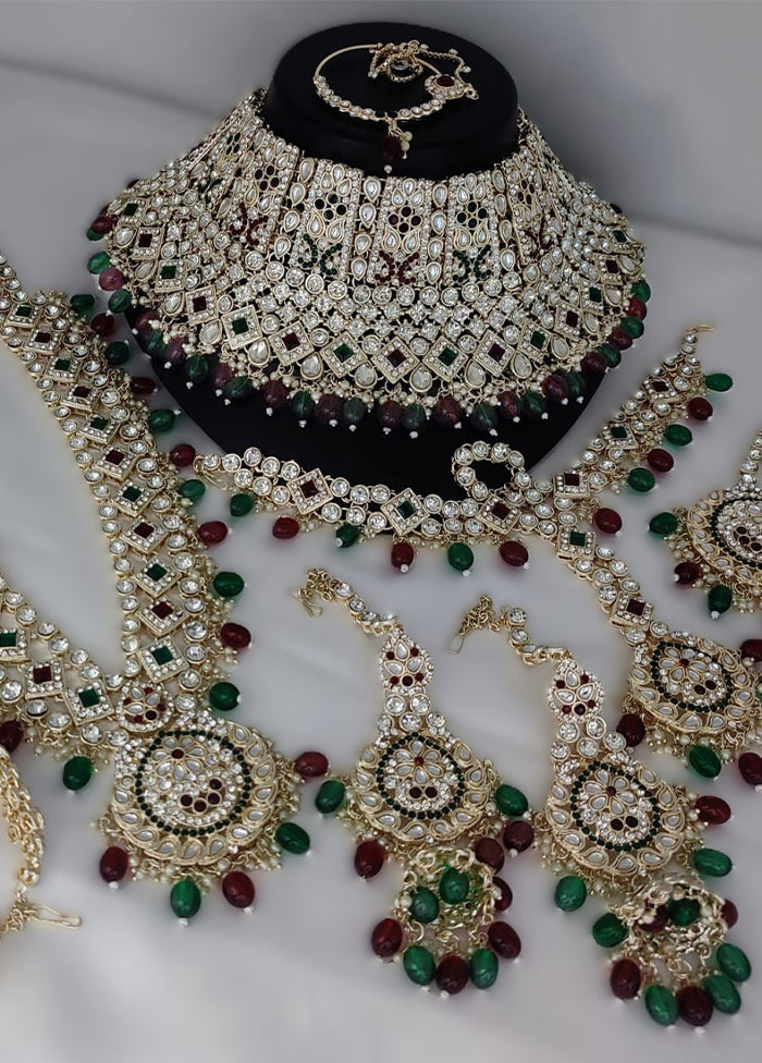 Maroon Alloy Jewellery Set