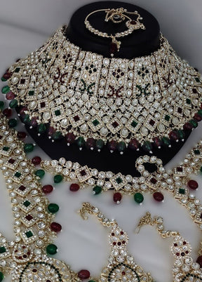 Maroon Alloy Jewellery Set