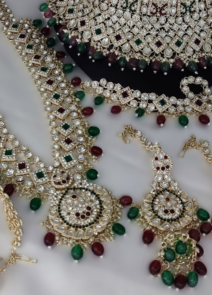 Maroon Alloy Jewellery Set