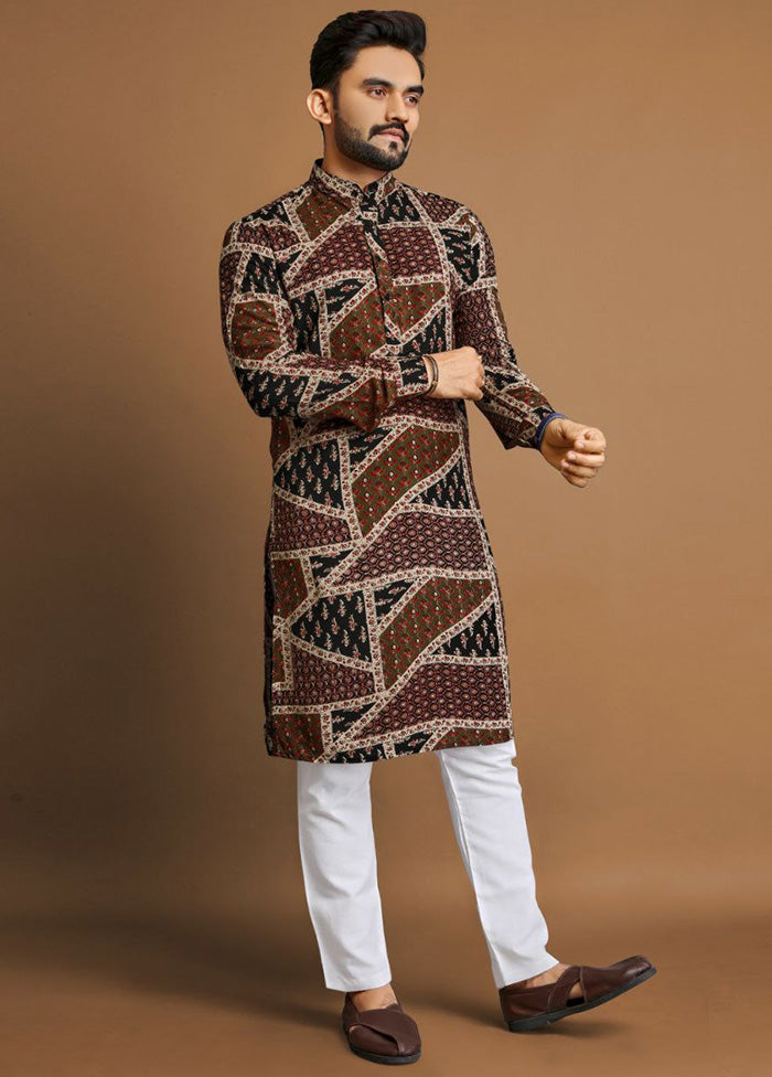 Multicolor Cotton Kurta And Pajama Set