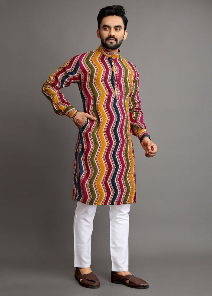 Multicolor Cotton Kurta And Pajama Set