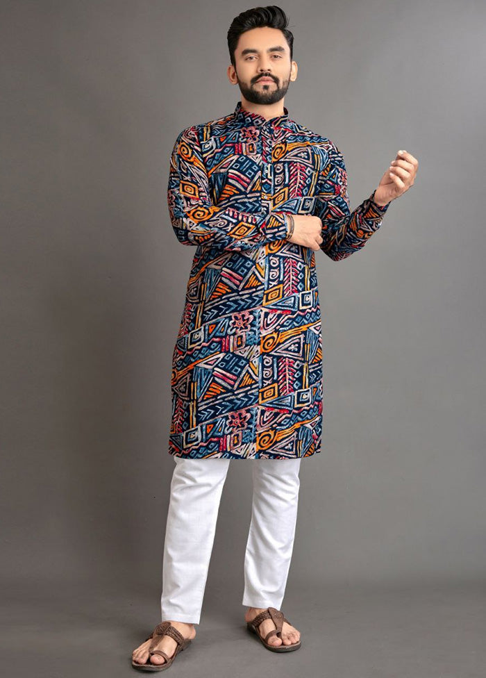 Multicolor Cotton Kurta And Pajama Set