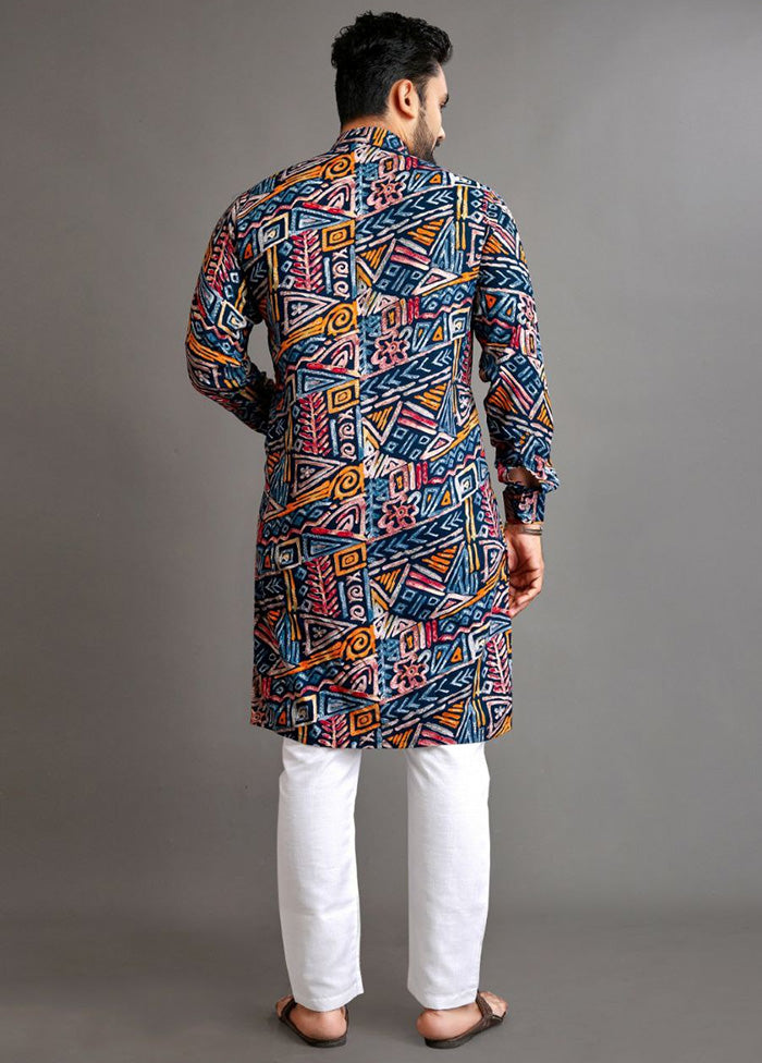 Multicolor Cotton Kurta And Pajama Set