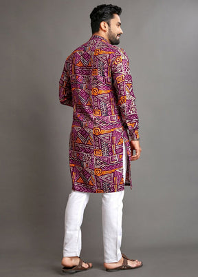 Multicolor Cotton Kurta And Pajama Set