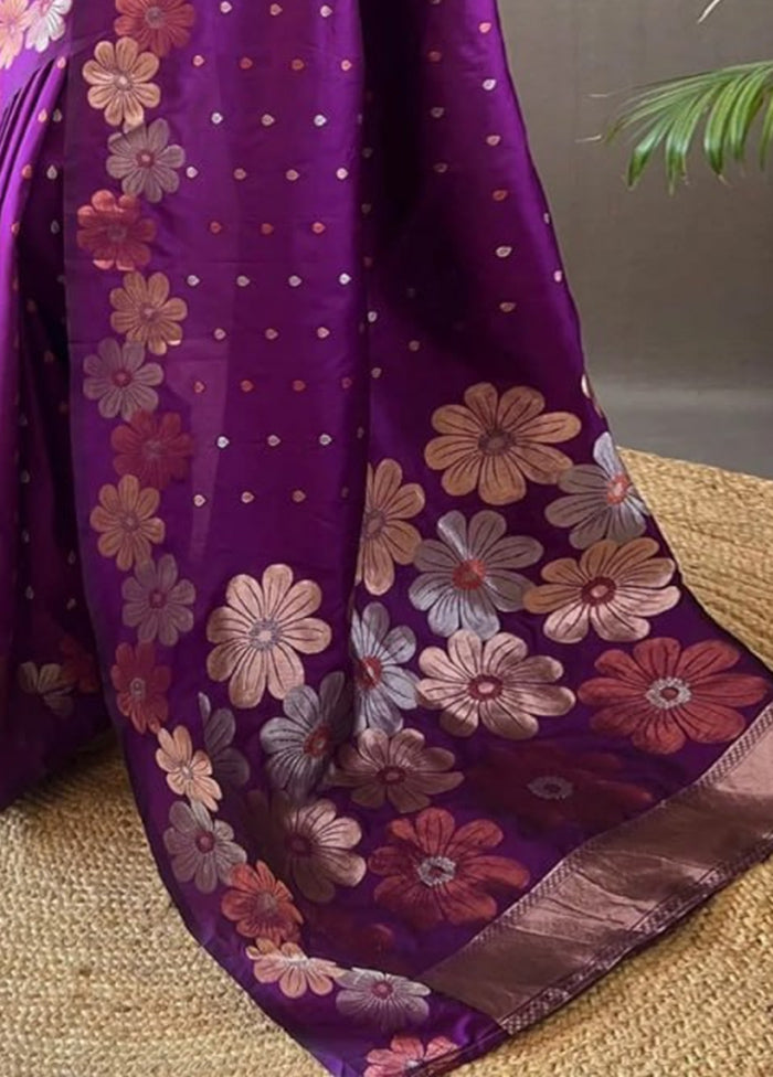 Rani Banarasi Silk Saree With Blouse Piece