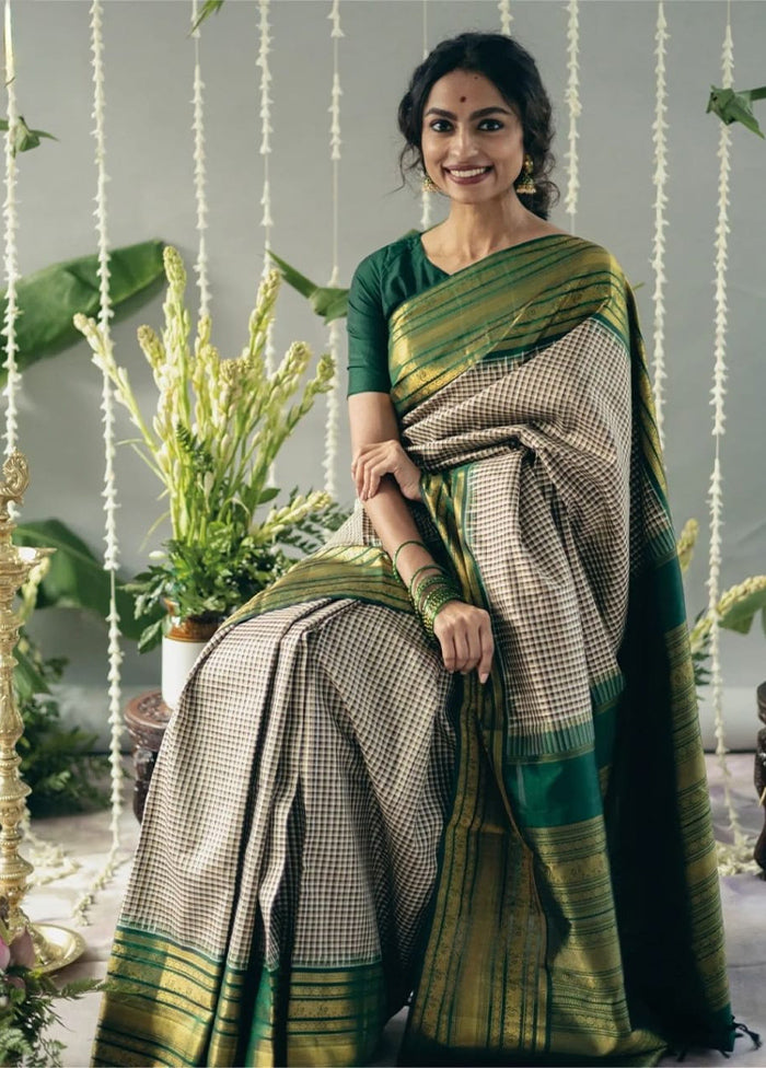 Multicolor Banarasi Silk Saree With Blouse Piece