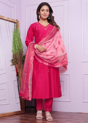 3 Pc Rani Readymade Viscose Suit Set - Indian Silk House Agencies