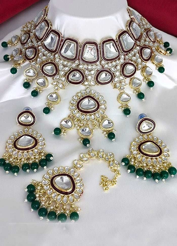 Maroon Alloy Jewellery Set