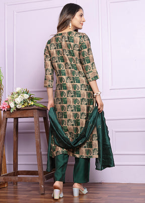 3 Pc Multicolor Readymade Viscose Suit Set - Indian Silk House Agencies