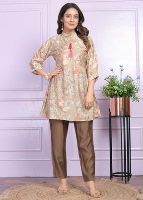 3 Pc Multicolor Readymade Silk Suit Set