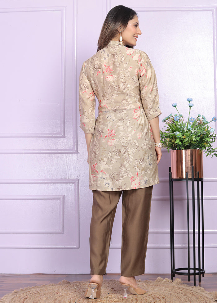 3 Pc Multicolor Readymade Silk Suit Set - Indian Silk House Agencies