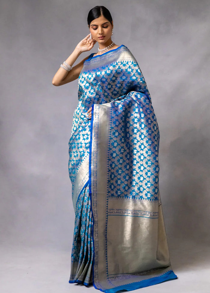 Firoza Banarasi Silk Saree With Blouse Piece