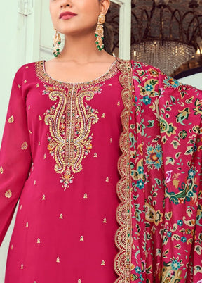 3 Pc Rani Semi Stitched Georgette Suit Set