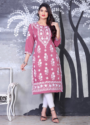 Mauve Readymade Viscose Kurti