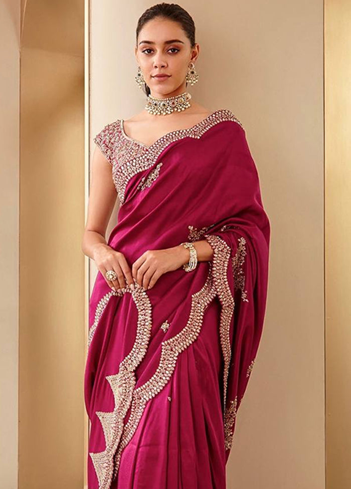 Rani Dupion Silk Saree With Blouse Piece