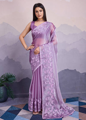 Purple Jimmy Choo Saree With Blouse Piece