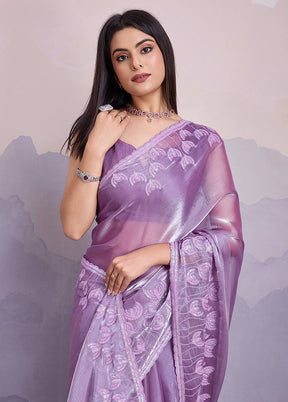 Purple Jimmy Choo Saree With Blouse Piece