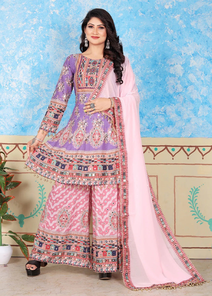 3 Pc Multicolor Readymade Cotton Suit Set