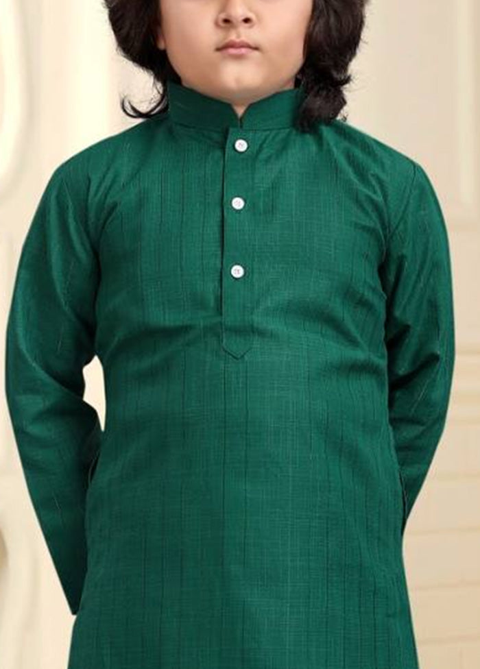 Bottle Green Pure Cotton Kurta Pajama Set