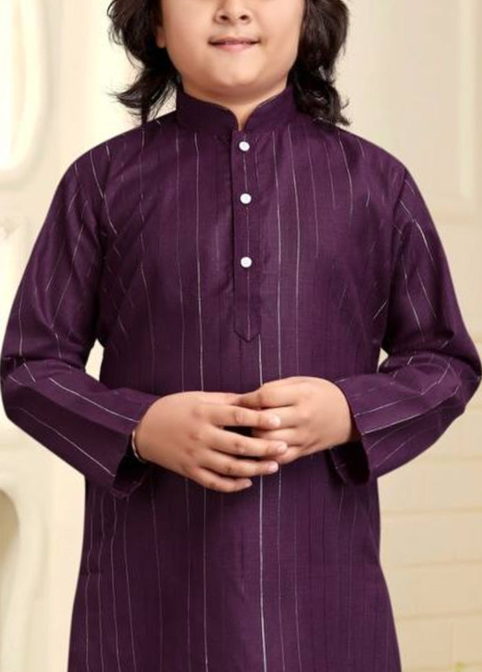 Purple Pure Cotton Kurta Pajama Set