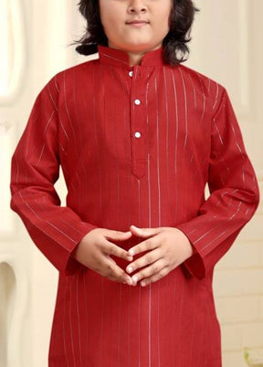 Red Pure Cotton Kurta Pajama Set