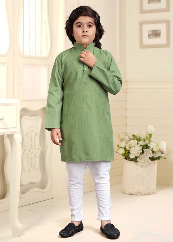 Sea Green Pure Cotton Kurta Pajama Set