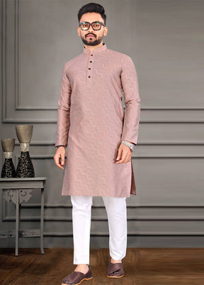 Pink Silk Kurta And Pajama Set