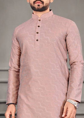 Pink Silk Kurta And Pajama Set