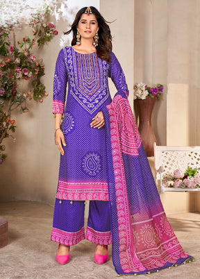 3 Pc Multicolor Readymade Silk Suit Set