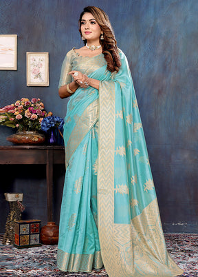 Firoza Organza Saree With Blouse Piece