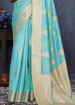 Firoza Organza Saree With Blouse Piece