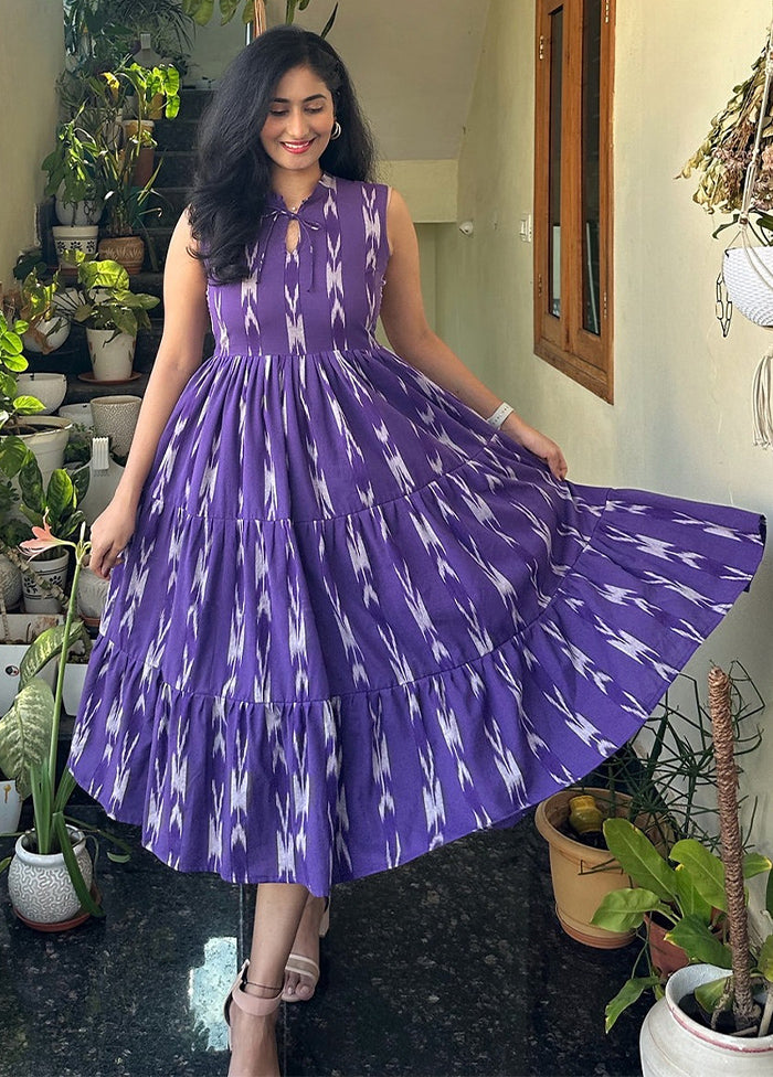 Purple Readymade Chanderi Kurti