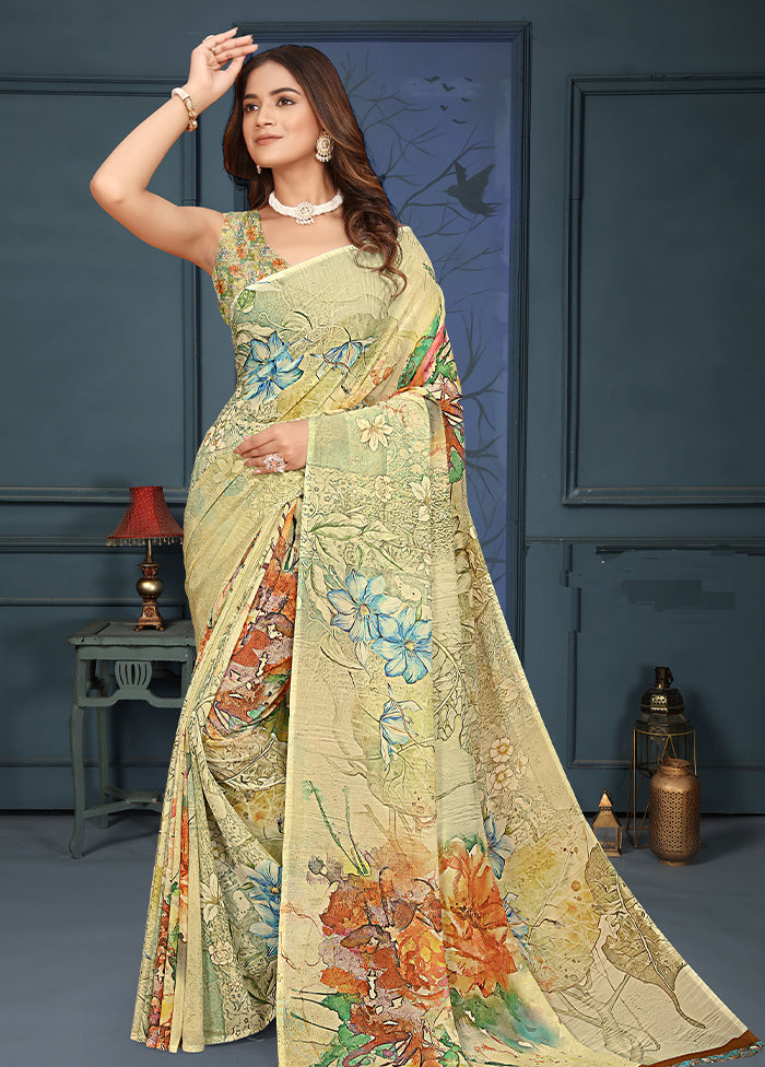 Multicolor Dupion Silk Saree With Blouse Piece