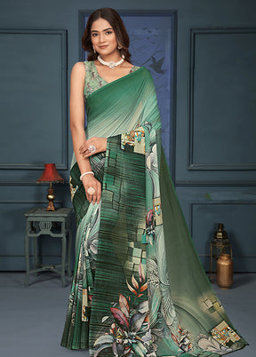 Multicolor Dupion Silk Saree With Blouse Piece