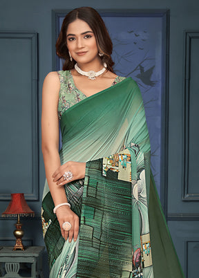 Multicolor Dupion Silk Saree With Blouse Piece