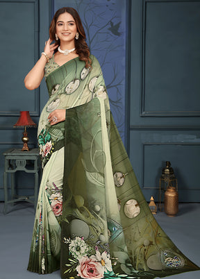 Multicolor Dupion Silk Saree With Blouse Piece