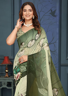 Multicolor Dupion Silk Saree With Blouse Piece