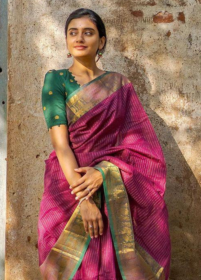 Multicolor Banarasi Silk Saree With Blouse Piece