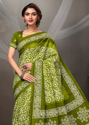 Multicolor Cotton Saree With Blouse Piece