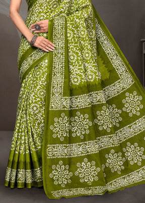 Multicolor Cotton Saree With Blouse Piece