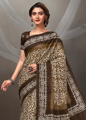 Multicolor Cotton Saree With Blouse Piece